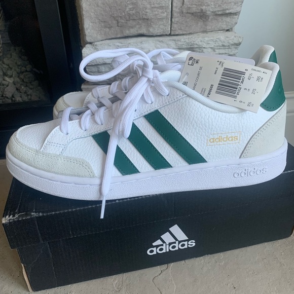adidas Other - NWT mens adidas grand court SE green white tennis shoes 9.5